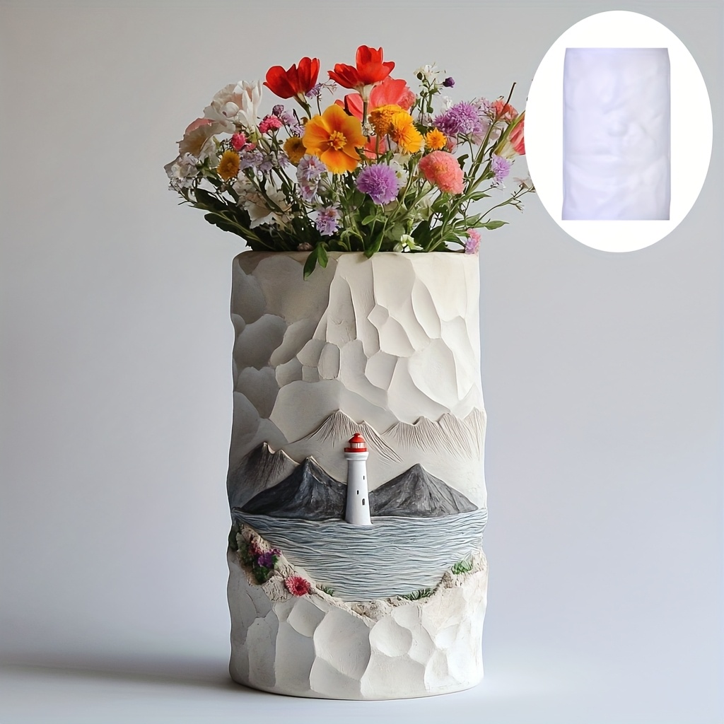 Resin Ocean Wave Mold - Faro marino in rilievo Fiore Pianta