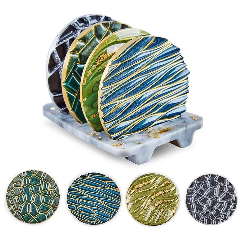 Coaster Mold Round - Stampo epossidico di cristallo fai-da-te onda